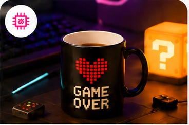 Objetos e acessórios inspirados no universo geek e na tecnologia.